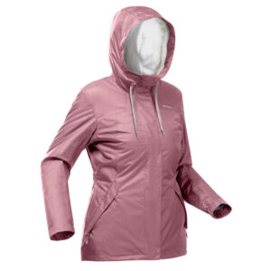 Winterjacke Winterwandern SH100 X-Warm -10 °C wasserdicht Damen rosa
