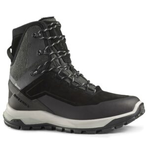 Winterschuhe Winterwandern Leder SH500 X-Warm wasserdicht Herren schwarz