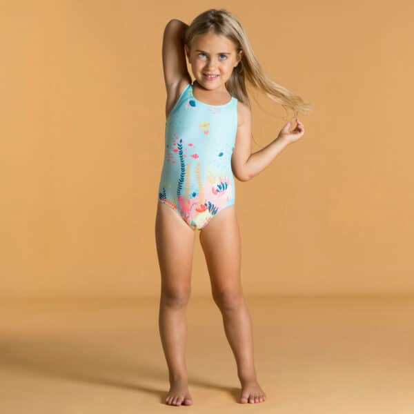 Badeanzug Baby Mädchen aquamarin bedruckt