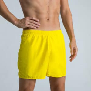 Badehose Schwimmshorts 100 Basic Herren gelb/weiß