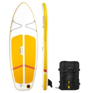 SUP-Board Stand Up Paddle aufblasbar Einsteiger kompakt 8' gelb/weiss