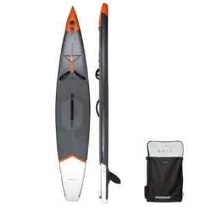 SUP-Board Stand up Paddle aufblasbar Racing 12'6" grau