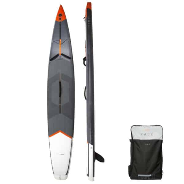 SUP-Board Stand up Paddle aufblasbar Racing 14'25" grau