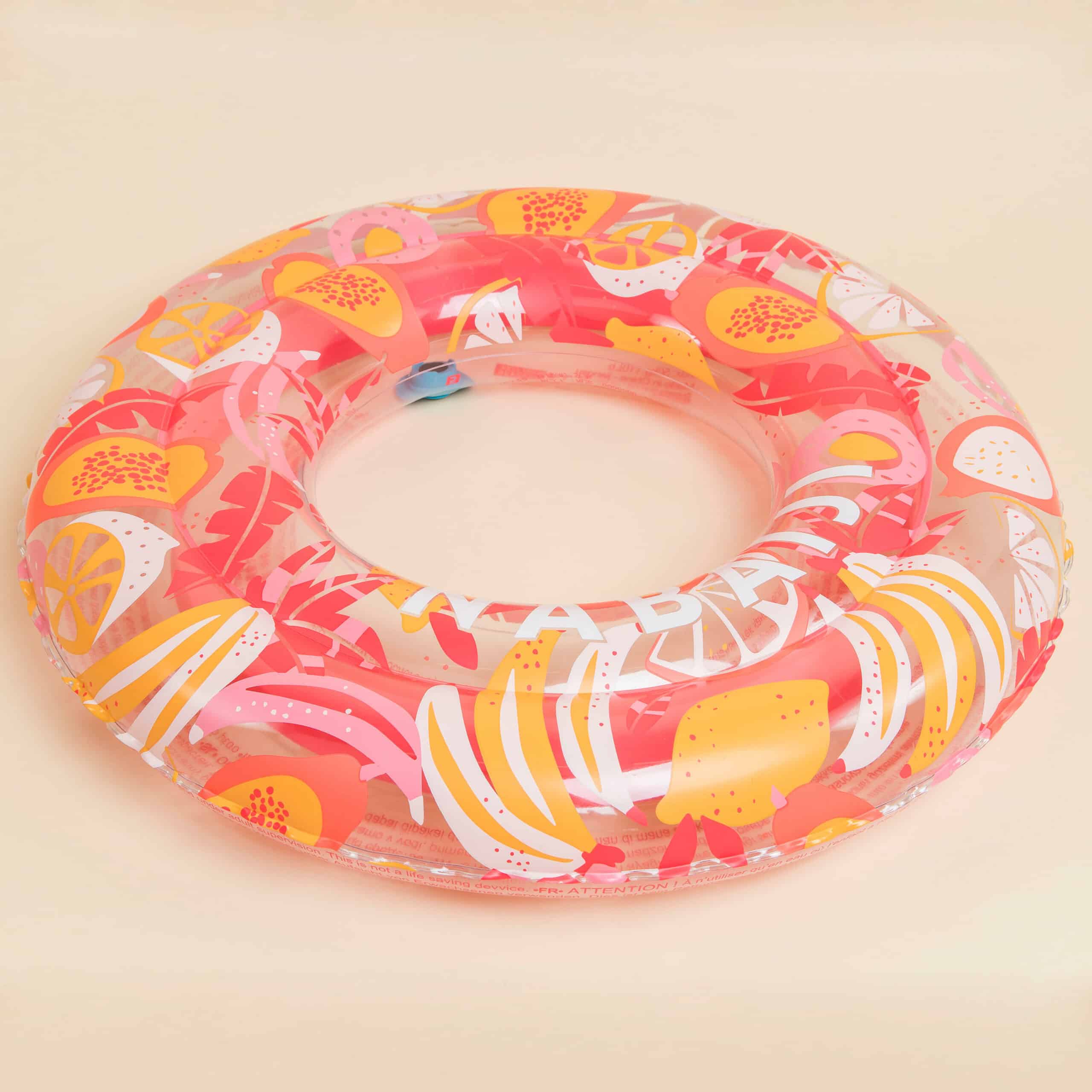 Schwimmring aufblasbar 65 cm Kinder 6‒9 Jahre rosa/transparent