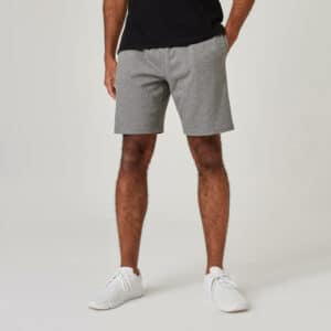 Shorts gerade Fitness Essentials Baumwolle mit Tasche Herren grau
