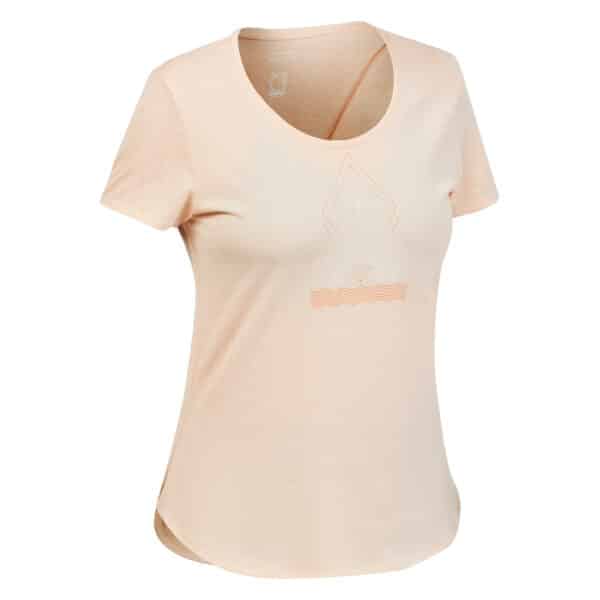 Wandershirt Naturwandern NH500 kurzarm Damen hellorange