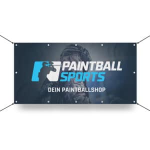 Paintball Sports Werbebanner 130x70cm (Turnier Spieler)