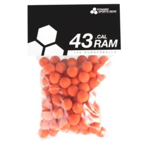 Cal. 43 Paintball Rubberballs / Gummigeschosse (100 Stück) - ORANGE