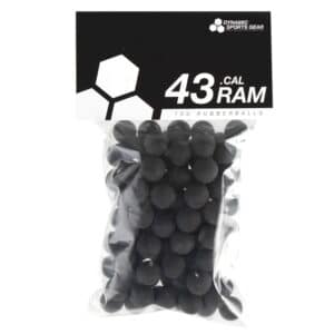 Cal. 43 Paintball Rubberballs / Gummigeschosse (100 Stück) - SCHWARZ