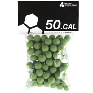 Cal. 50 Paintball Rubberballs / Gummigeschosse (100 Stück) - GRÜN