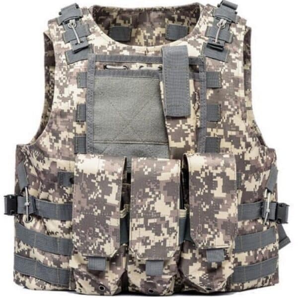 DELTA SIX Tactical Molle Weste mit Taschen (Digital ACU Camo)