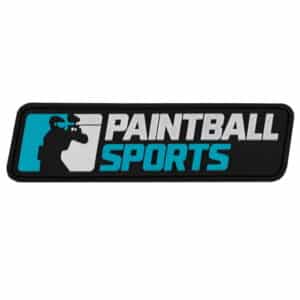 Paintball Sports PVC Logo Patch  (100x30mm) - blau/weiss