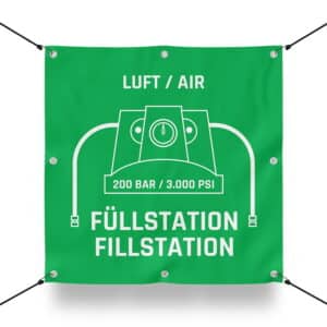 200 BAR FÜLLSTATION Schild für Paintball Spielfeld / Airsoft Spielfeld (60x60cm)