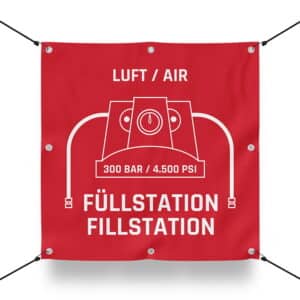 300 BAR FÜLLSTATIION Schild für Paintball Spielfeld / Airsoft Spielfeld (60x60cm)