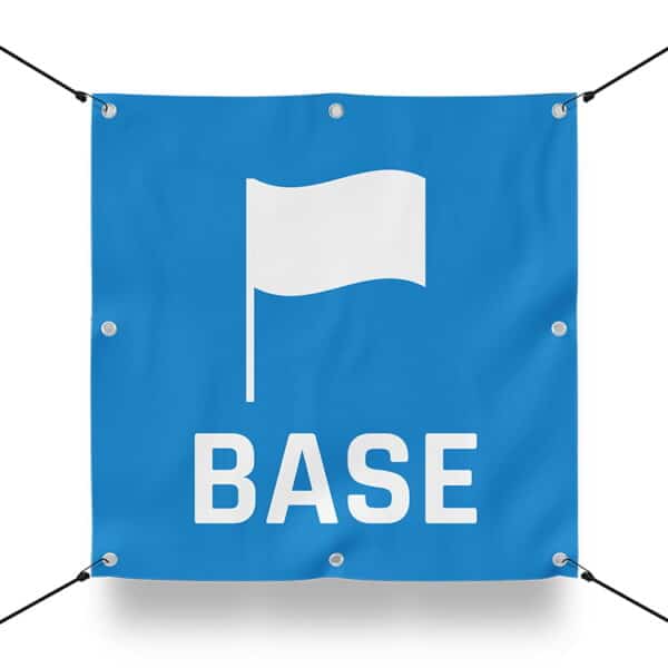 TEAM BASE BLAU Schild für Paintball Spielfeld / Airsoft Spielfeld (60x60cm)
