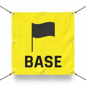 TEAM BASE GELB Schild für Paintball Spielfeld / Airsoft Spielfeld (60x60cm)