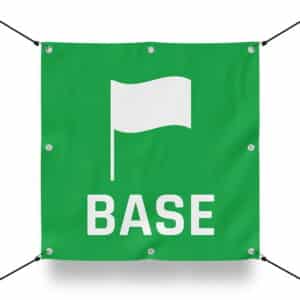 TEAM BASE GRÜN Schild für Paintball Spielfeld / Airsoft Spielfeld (60x60cm)