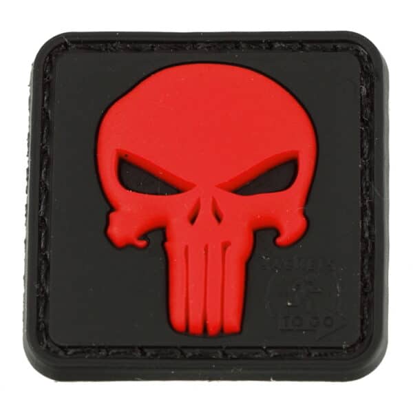 Paintball / Airsoft PVC Klettpatch (Punisher / rot)