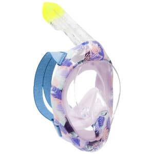 Schnorchelmaske Easybreath Damen/Herren mit Akustikventil 540 violett/Palmen