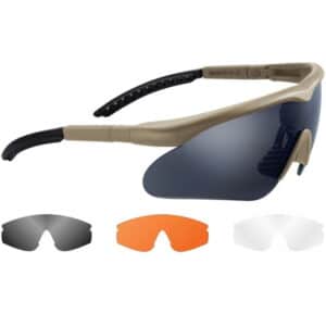 SwissEye RAPTOR Airsoft Schutzbrille incl. 3 Gläser (brown / desert / tan)