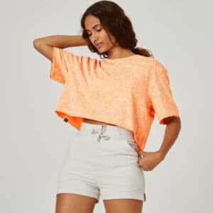 T-Shirt Crop Top orange bedruckt