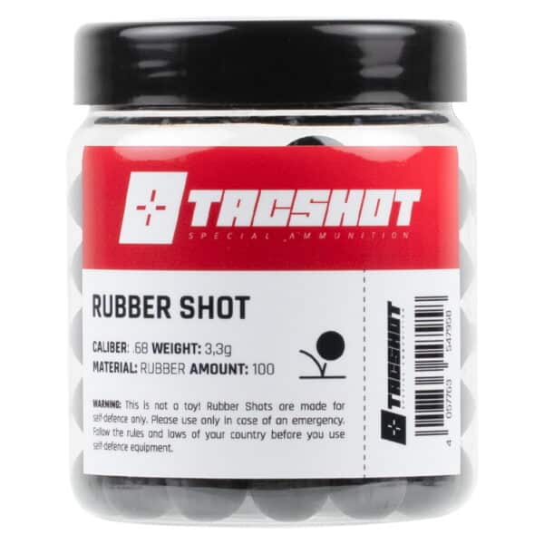 TacShot Ammunition RUBBER SHOT Cal. 68 Gummigeschosse (100 Schuss)