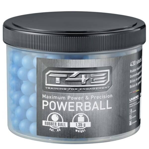 Umarex T4E Powerballs Cal. 43 Gummigeschosse (430 Schuss) - blau