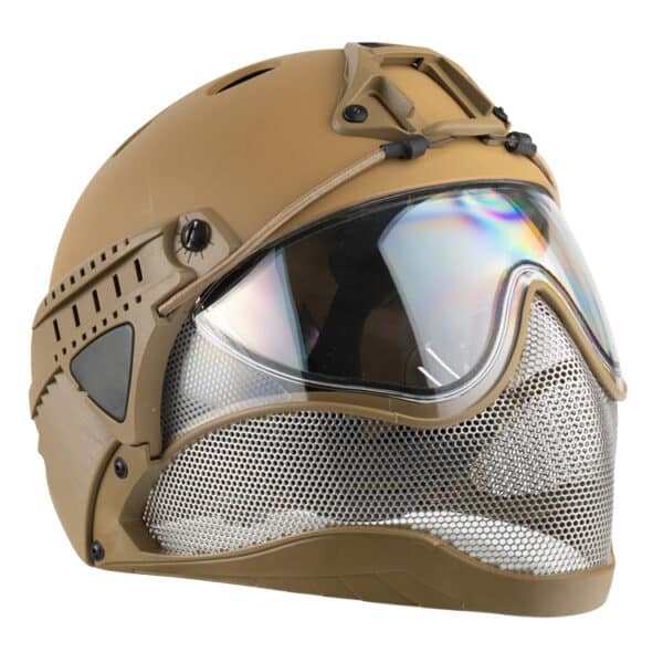 WarQ Fullface Airsoft Schutzhelm (TAN)