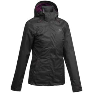 Wanderjacke Bergwandern MH100 Wasserdicht Damen rosa/bordeaux