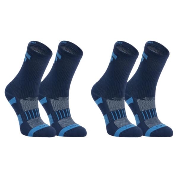 Sportsocken Laufsocken AT 500 Comfort hoch 2 Paar Kinder marineblau/blau