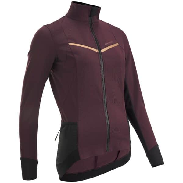 Fahrradjacke Rennrad Winter RCR Damen dunkelrot