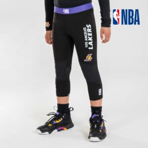Funktionshose 3/4-Tights Basketball 500 NBA Lakers Kinder schwarz