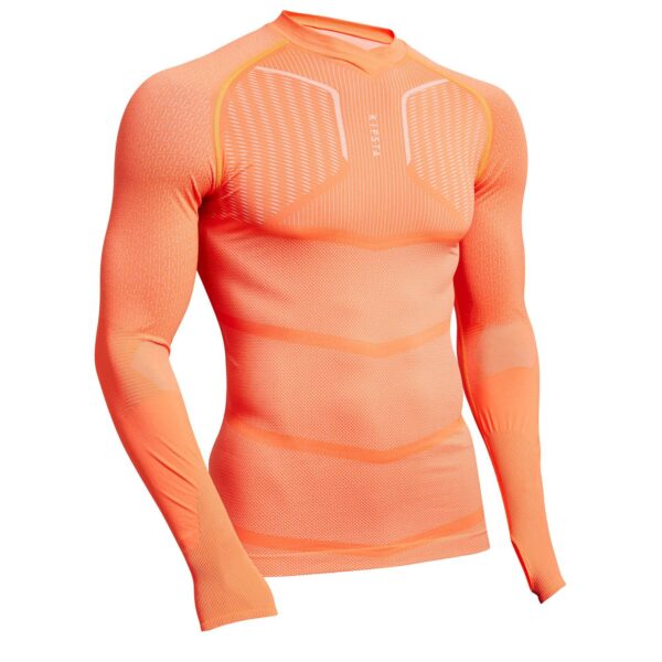 Funktionsshirt Fussball langarm Keepdry 500 Wärmekomfort Damen/Herren orange