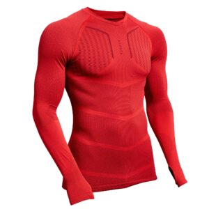 Funktionsshirt Fussball langarm Keepdry 500 Wärmekomfort Damen/Herren rot