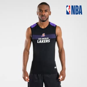 Funktionsshirt ärmellos Basketball UT500 Slim NBA Lakers Herren schwarz