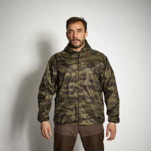 Regenjacke 100 leicht camouflage grün