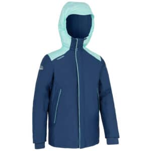 Segeljacke 100 Kinder warm wasserdicht blau/mint