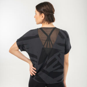 T-Shirt Modern Dance fließend Damen schwarz/grau