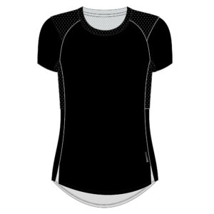 T-Shirt tailliert Fitness Damen - schwarz