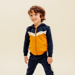 Trainingsjacke Babys/Kleinkinder Basic - blau/camel