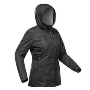 Winterjacke Winterwandern SH100 X-Warm -10 °C wasserdicht Damen schwarz