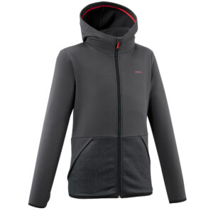 Fleecejacke Kinder Wandern Gr. 122–170 - MH 500 schwarz/grau