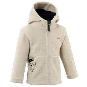 Fleecejacke Wandern MH500 Kleinkinder Jungen Gr. 92–116 beige