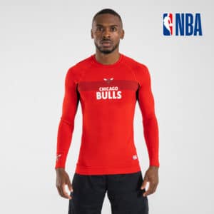 Funktionsshirt langarm Basketball UT500 NBA Chicago Bulls Damen/Herren rot