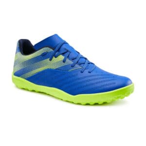 Fussballschuhe Agility 140 TF Schnürsenkel blau/gelb