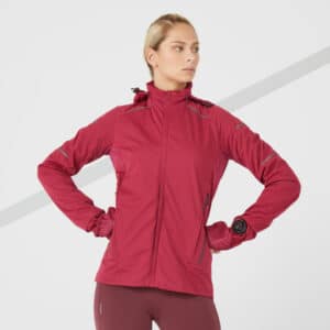 Laufjacke wasserabweisend winddicht Winter Kiprun Warm Regul Damen bordeaux