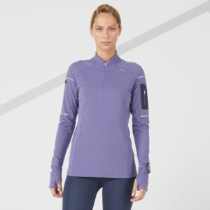 Laufshirt Winter Kiprun Warm Light langarm Damen malve