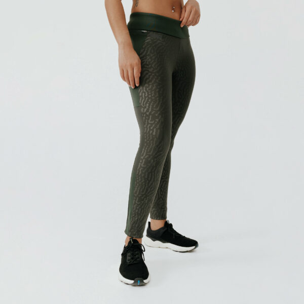 Lauftights lang Damen - Warm+ dunkelgrün