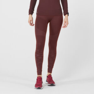 Lauftights lang Damen nahtlos - Care bordeaux