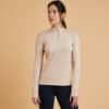 Reit-Poloshirt 500 langarm Damen beige